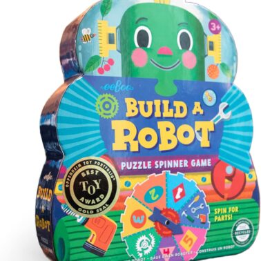 eeBoo Build a Robot Spinner Game, Matching Game, Ages 3+, 2-4 Players