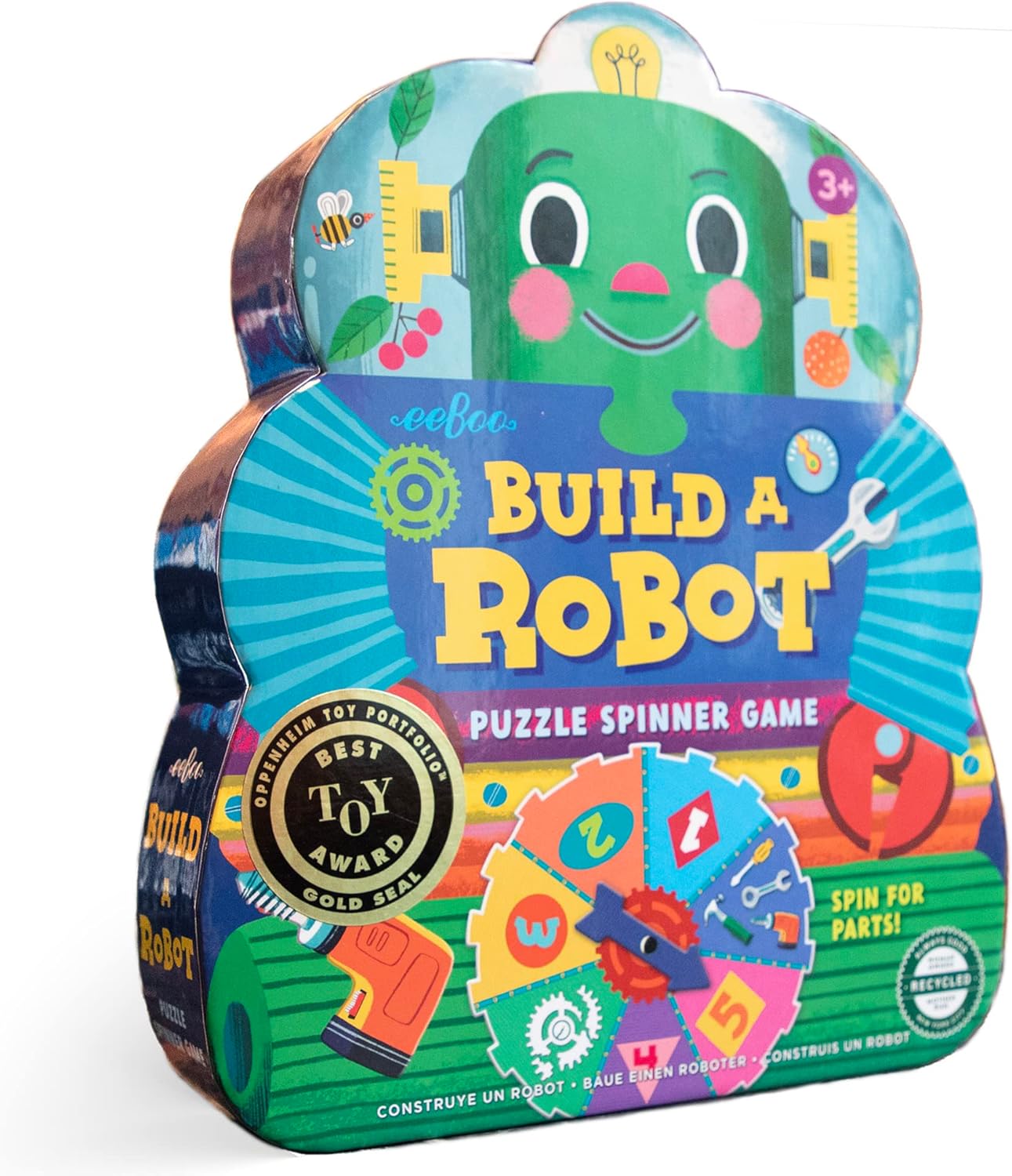 eeBoo Build a Robot Spinner Game, Matching Game, Ages 3+, 2-4 Players