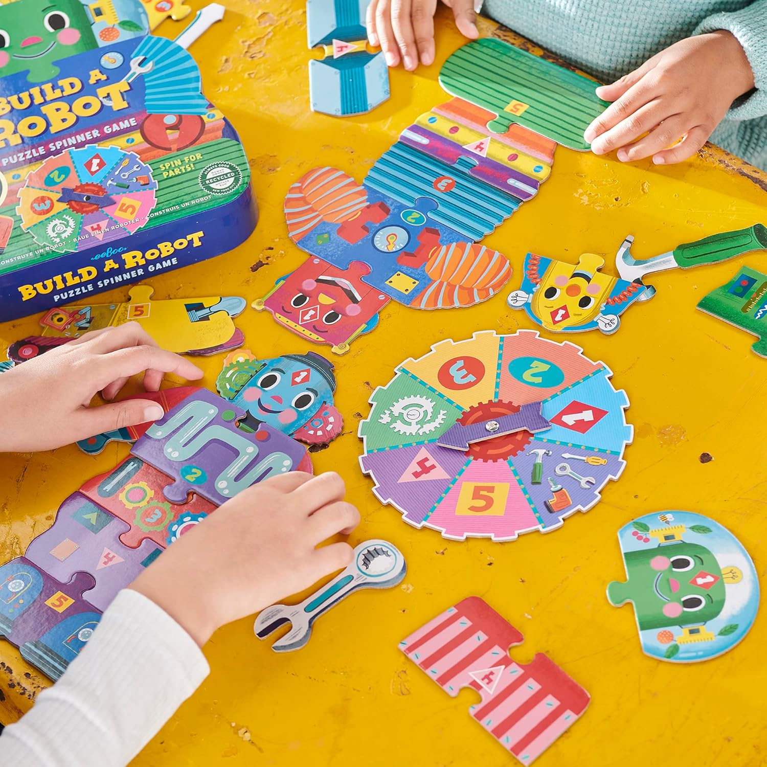 eeBoo Build a Robot Spinner Game, Matching Game, Ages 3+, 2-4 Players - Image 4