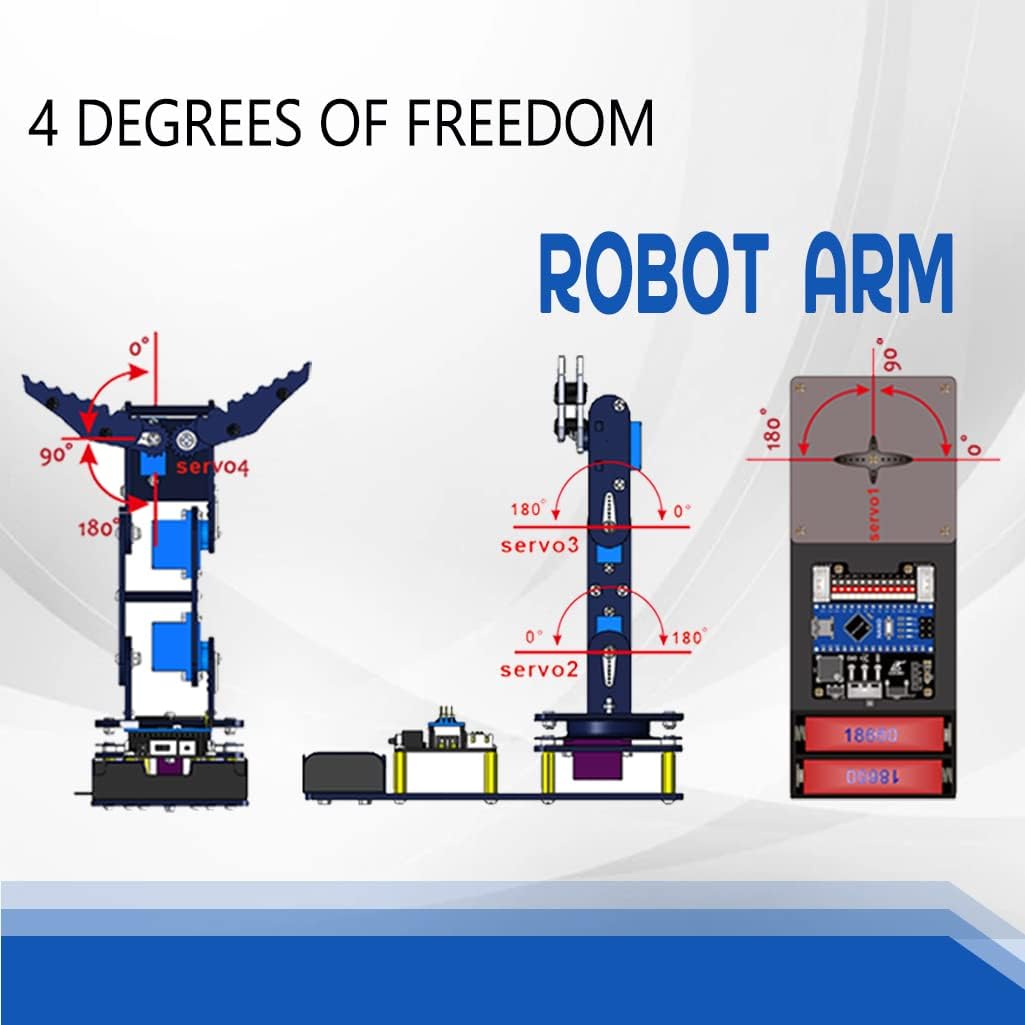 Robot Arm for Arduino, Smart Robot Building Kit That can Memorize and Repeat Movements for Beginners/Teens/Adults to Learn Electronic, Programming, Math and Science - Image 4